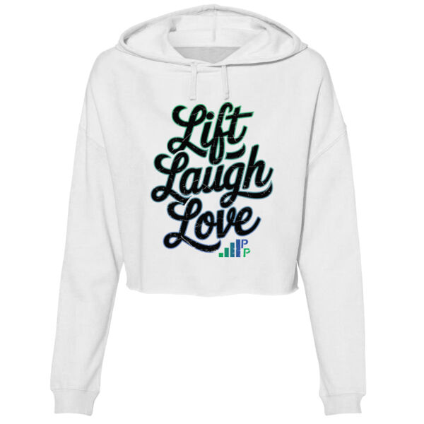LIFT LAUGH LOVE - WOMEN'S CROP HOODIE - $3A6SEW$ Thumbnail